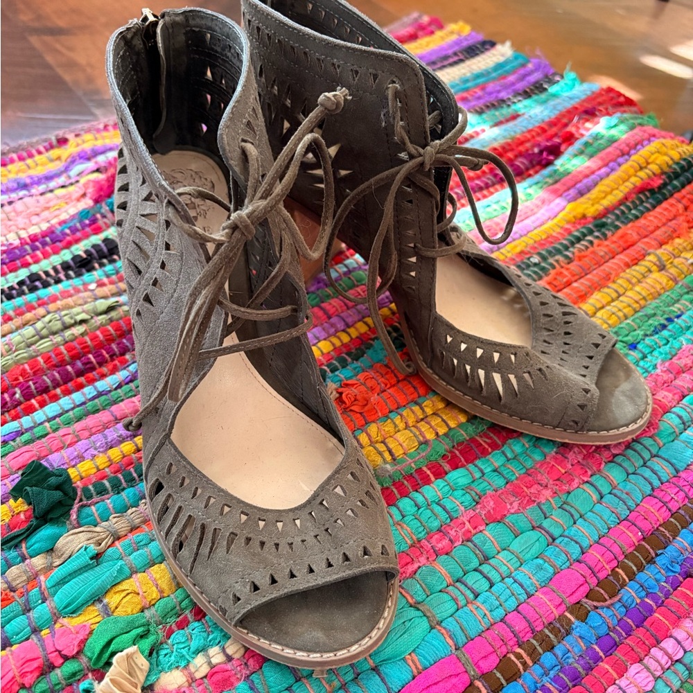 Women's Vince Camuto Lace-Up Peep Toe Sandals
